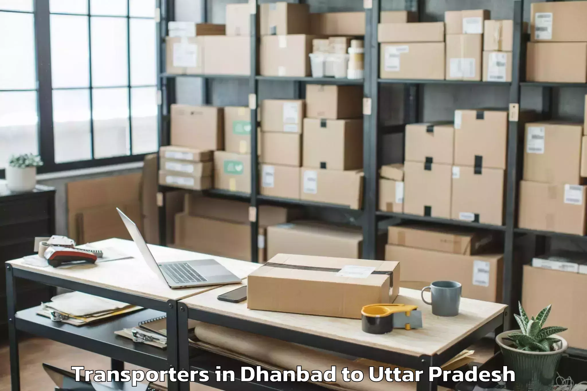 Book Dhanbad to Pharenda Transporters Online